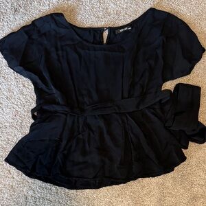 eShakti Black Flowy Women's Blouse